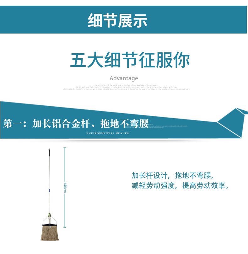 Tianzuo mop T230 Japanese mop, water mop, aluminum alloy extension rod, factory use, water absorption, oil absorption, thin and thick clip