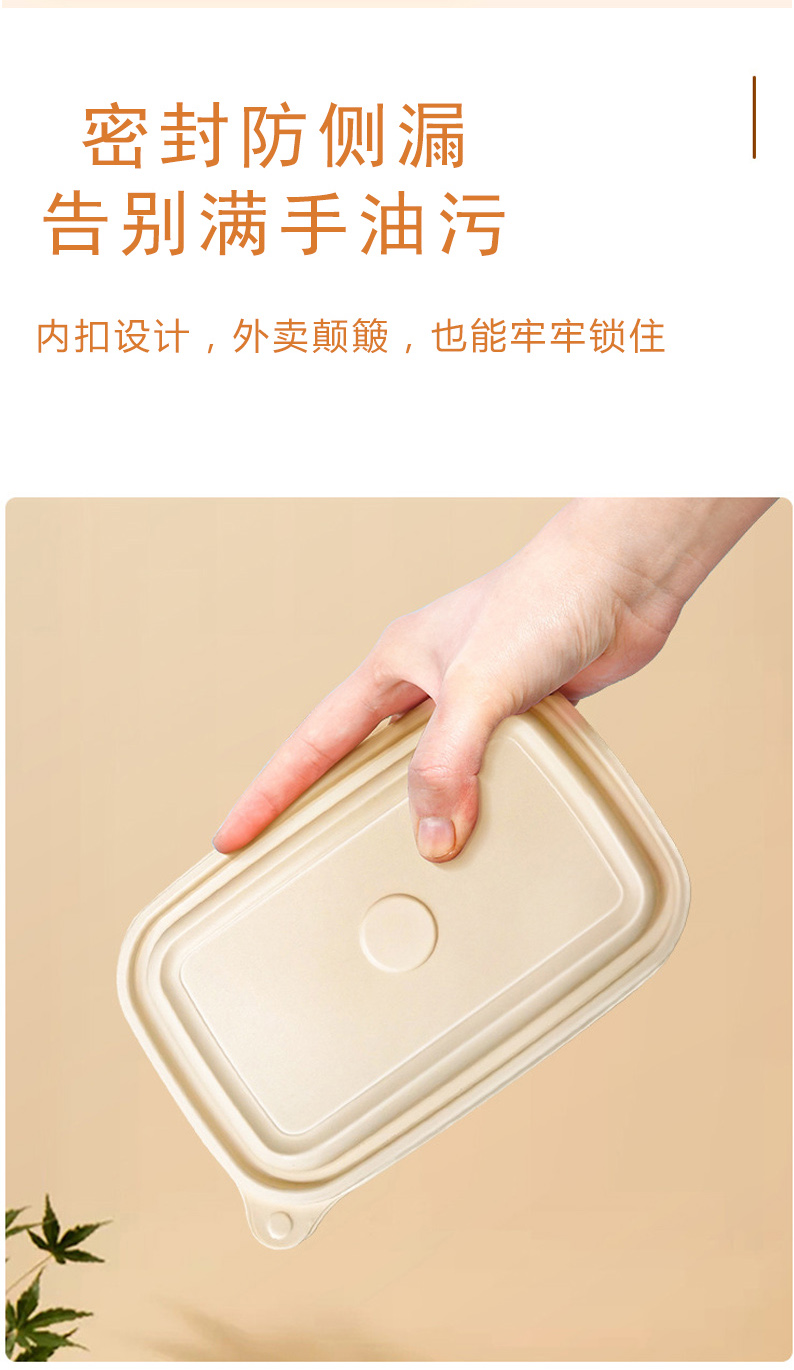 Degradable disposable lunch box Corn starch based packaging box with various specifications can be customized