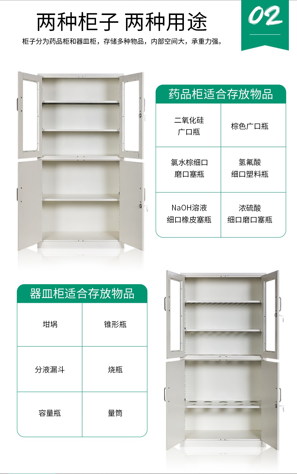 All steel medicine cabinet, laboratory utensils cabinet, reagent cabinet, experimental cabinet, glass door