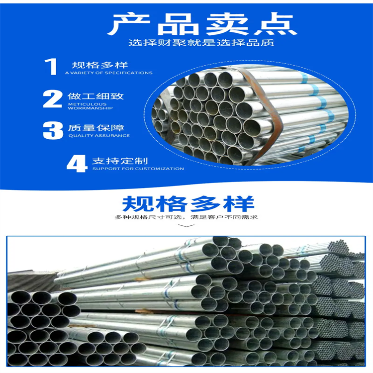 Q235 galvanized pipe specification DN15-DN300 galvanized steel pipe for fire protection in building engineering