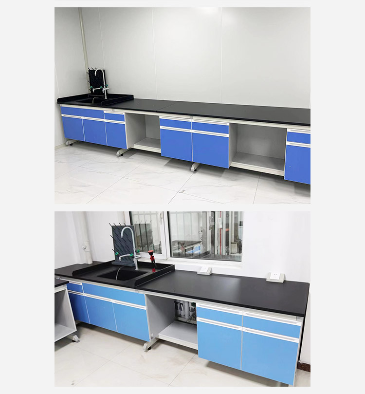 Steel and Wood Experimental Edge Platform Rehabilitation Center Experimental Furniture Laboratory Workbench with Hanging Cabinet Industry Innovation