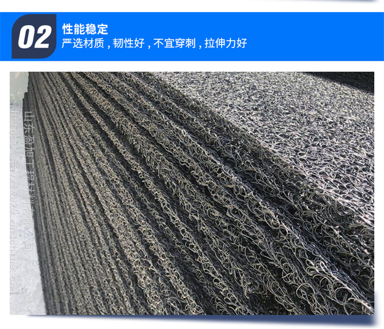 Landscape greening, stable geotextile drainage network pad, black geotextile mat, mesh interwoven drainage board, customized according to needs