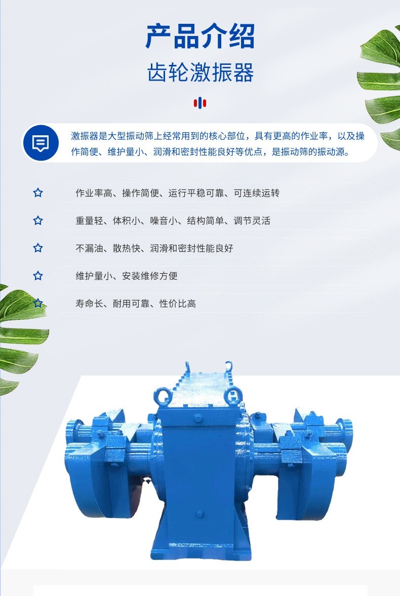 Thin oil vibration exciter seat type vibration customized vibrating screen vibration for Renju mining