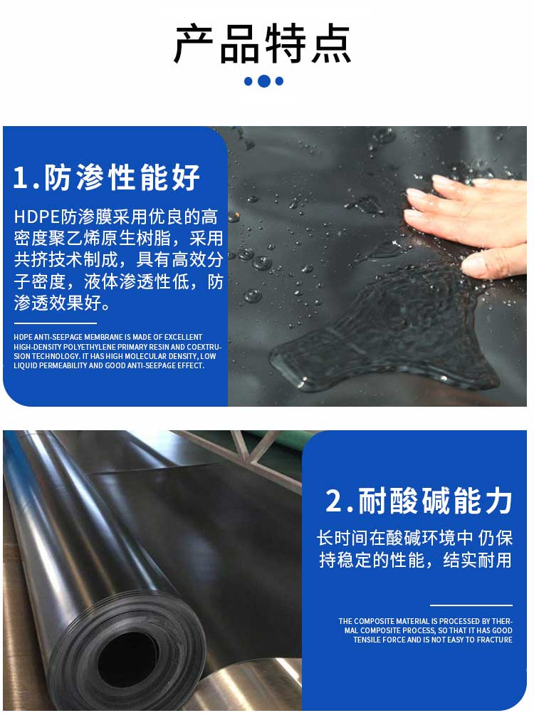 Waterproof Geotextile and anti-aging of composite geomembrane reservoir in black film landfill