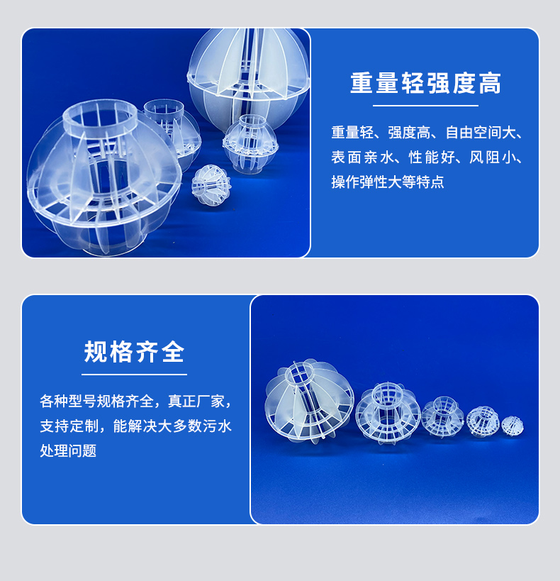 PP multi sided hollow ball packing, water washing ball, plastic dust removal, waste gas desulfurization tower, cooling tower, spray tower, environmental protection ball