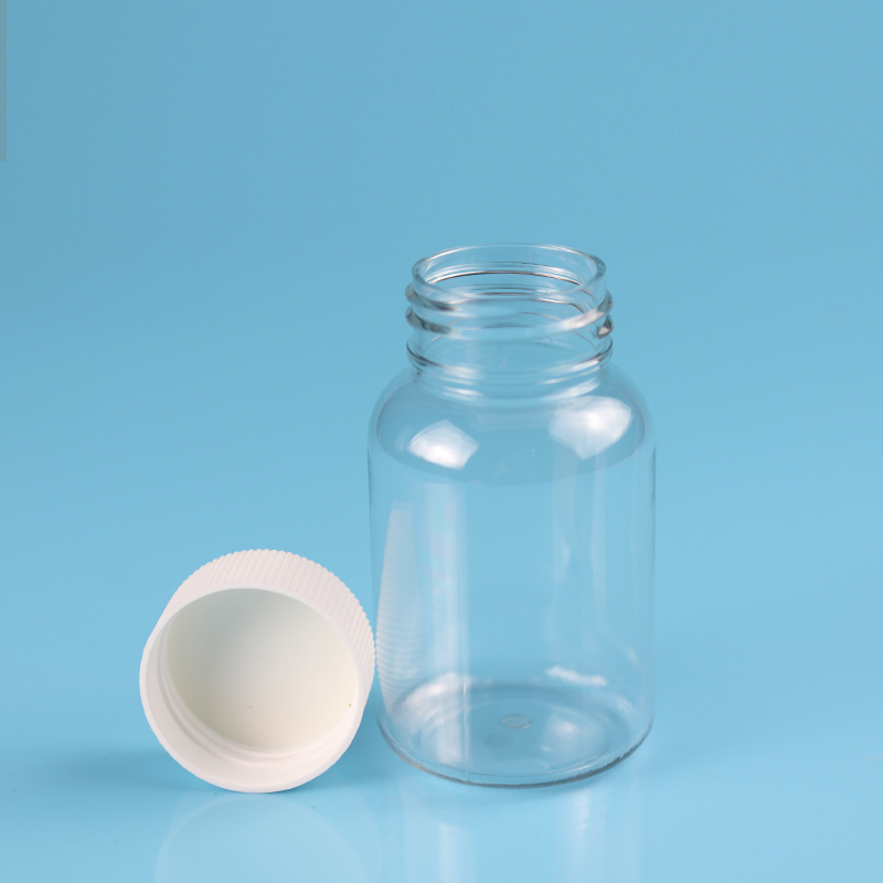 100ml PET plastic bottle, 100ml large mouth transparent sealed bottle, white cap empty bottle, liquid powder dispensing bottle