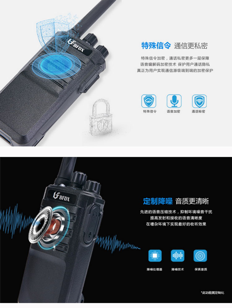 Beifeng BF-500 analog walkie talkie, high-power and high-capacity battery, dual guard, dual generator, dual PTT