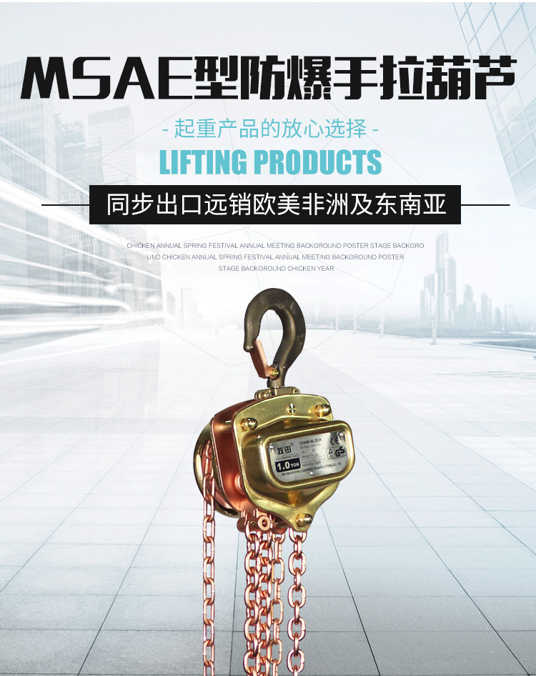 Yingpu MSAE explosion-proof hand chain hoist BT3 3-ton 3-meter manual hoist lifting hoist