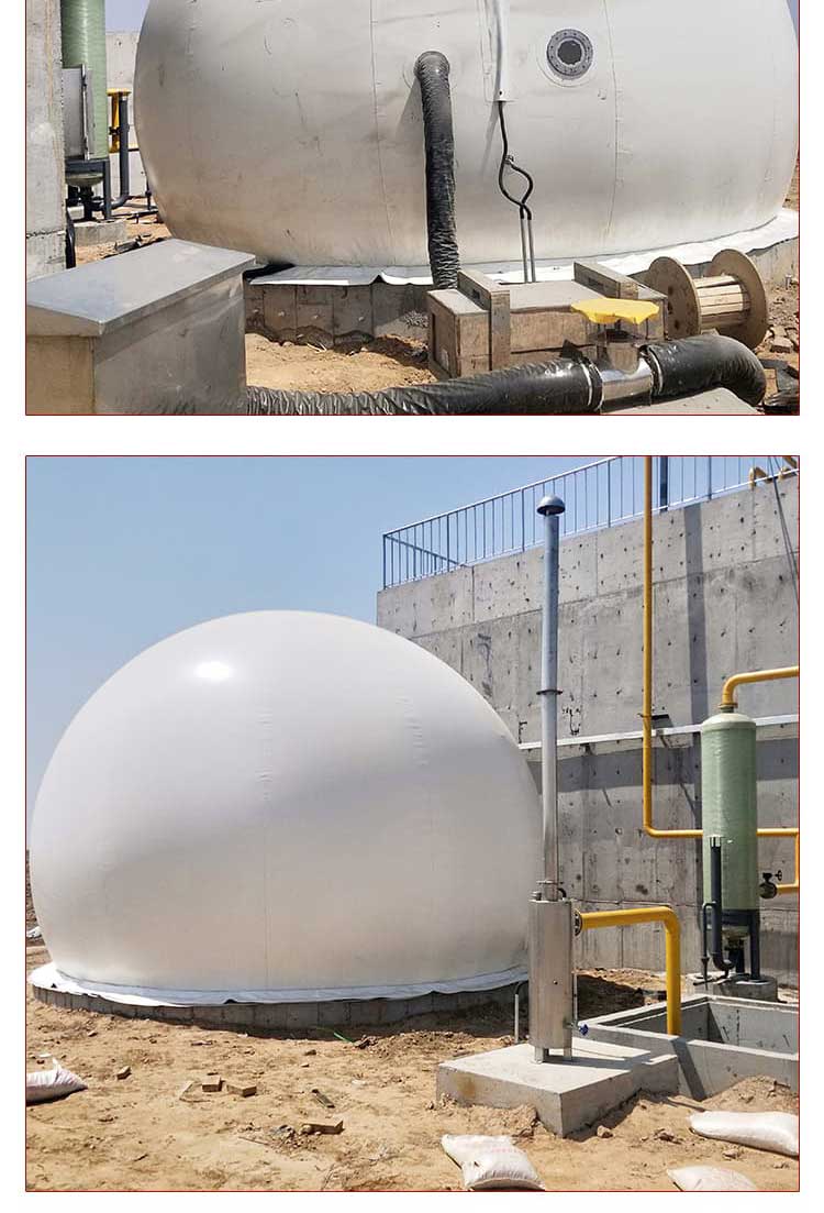 Welded and sewn double membrane gas storage tank Large scale biogas engineering sealed dry double sealed gas storage tank