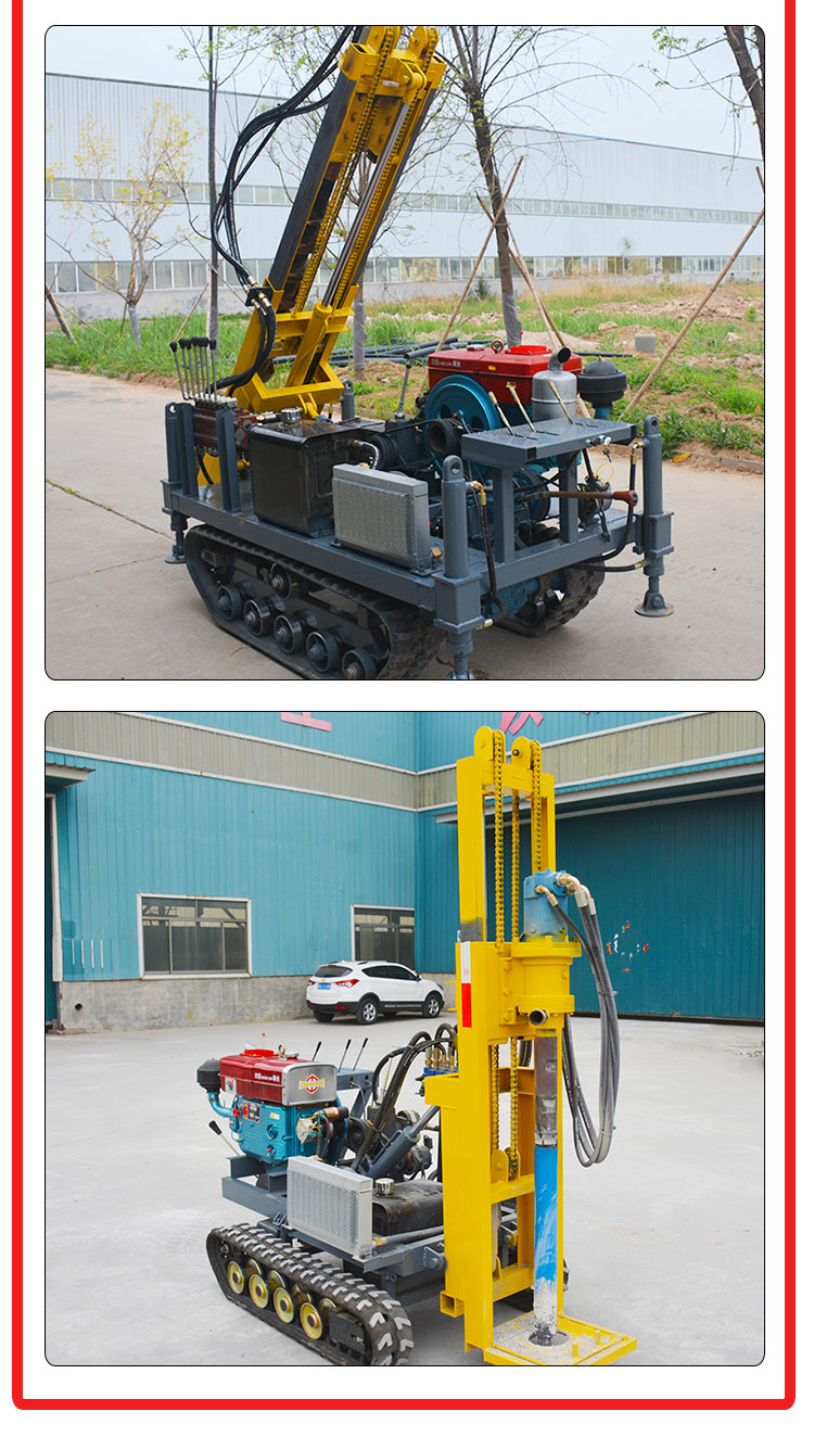 Simple operation of small tracked reservoir drilling equipment for mining down-the-hole drills