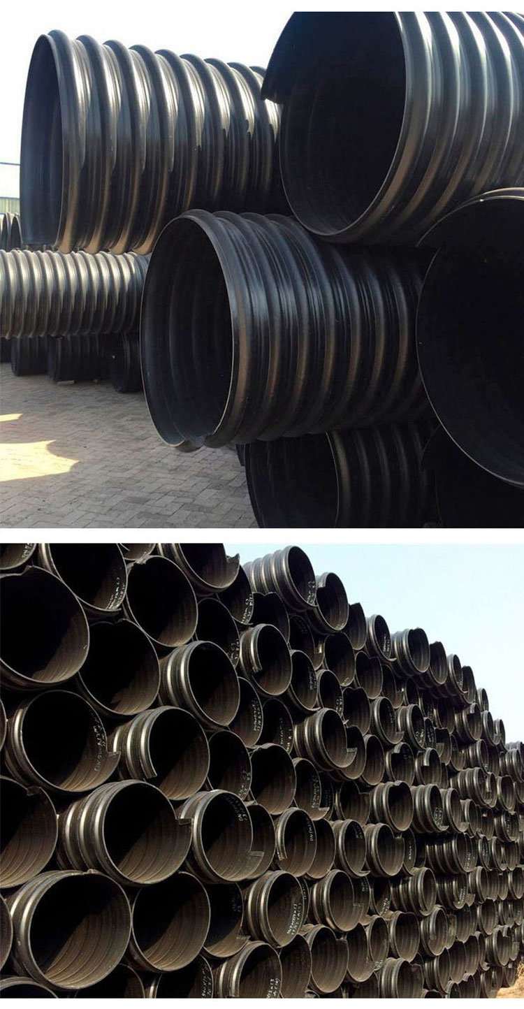 PE steel strip pipe in stock, large diameter sewage pipe, buried steel strip spiral pipe, and drainage pipe with various specifications that can be customized