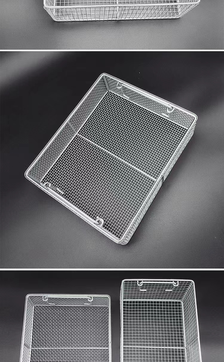 Stainless Steel Disinfection Basket Cleaning Basket Surgical Supply Room Instruments Ultrasonic High Temperature Resistant Disinfection and Sterilization Basket