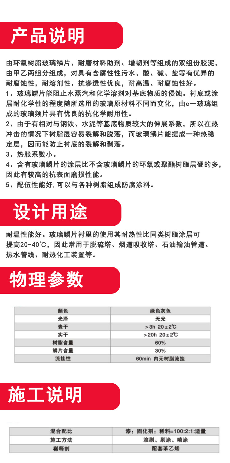 Construction of Blue Zhengyuan Star Industrial Anticorrosive Material High Temperature Glass Flake Coating Glass Flake Adhesive