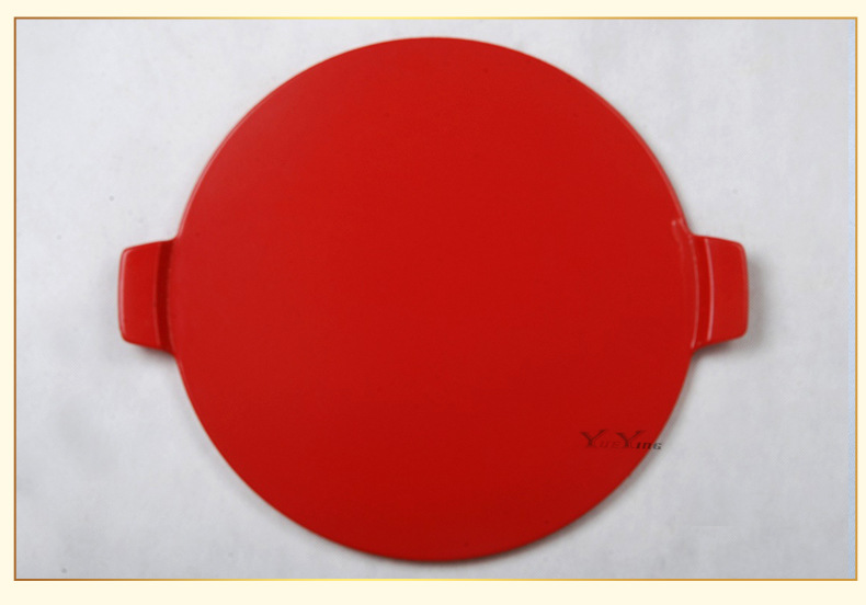 Cordierite pizza baking stone kaolin temperature resistant plate oven oven baking pan round pizza slate with handle