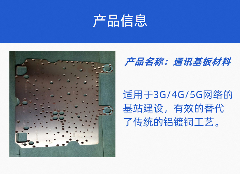 Communication substrate material, aluminum substrate, light board, household appliance power circuit board, communication printed circuit board, integrated