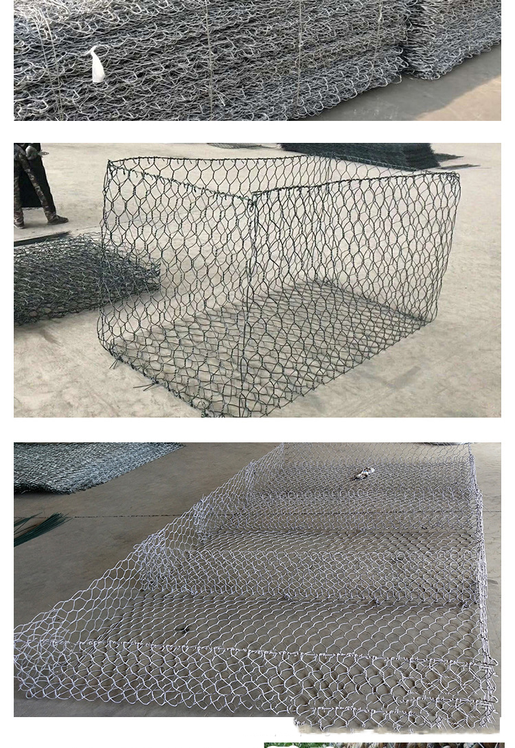 Features of plain woven galvanized gabion mesh with strong corrosion resistance, portable installation, honeycomb stone cage cage, fixed shore cage