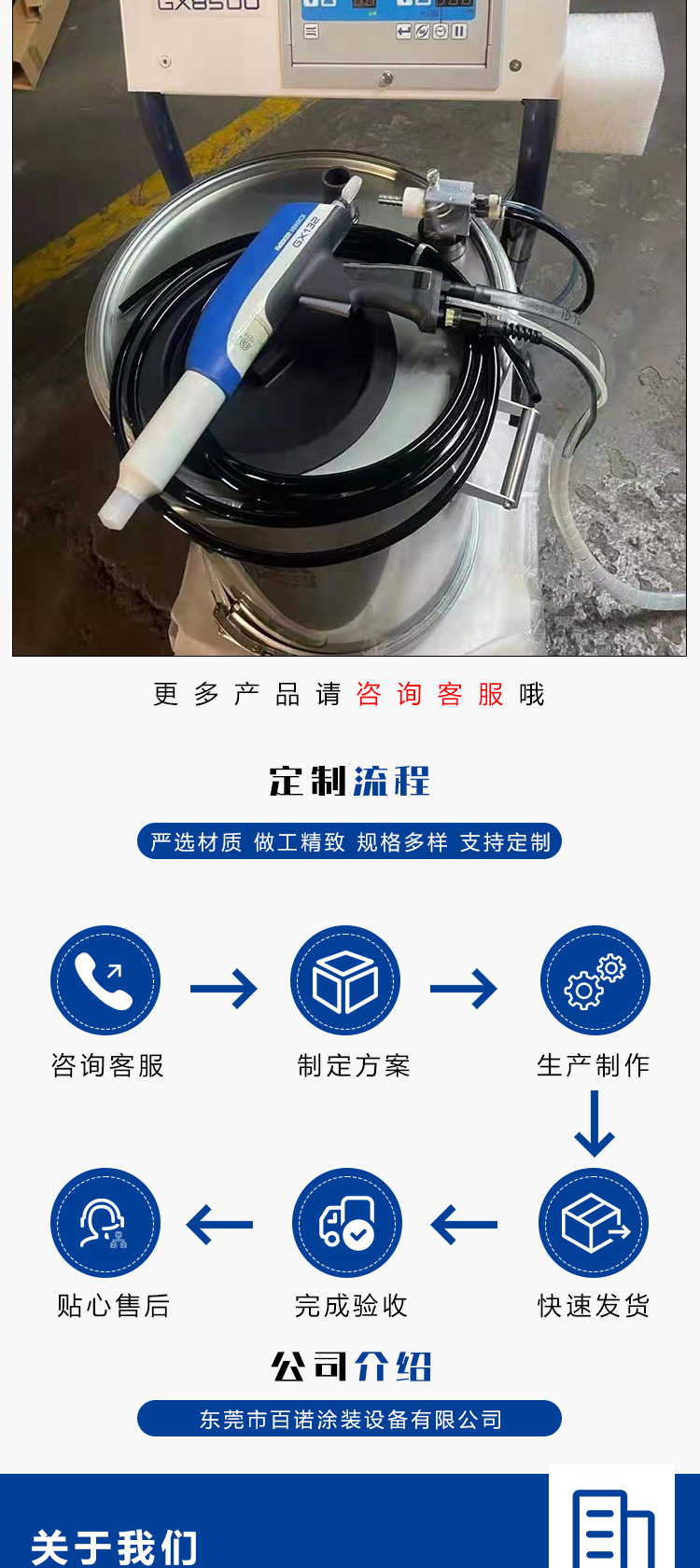 New powder spray gun, multi head spray gun, stainless steel material for cooling, customized by the manufacturer for the Bainuo outfit