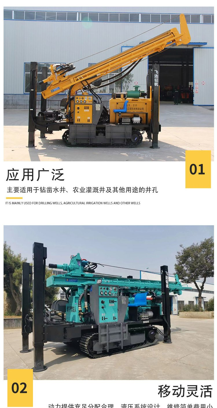 Ruitai 260 Water and Gas Dual Use Reverse Circulation Engineering Surface Drilling 100m Drilling Machine Customized for National Delivery