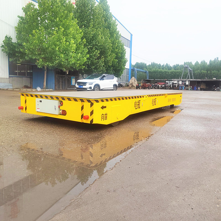 Battery electric flat car cargo handling platform transport vehicle 10 tons/30 tons/50 tons track