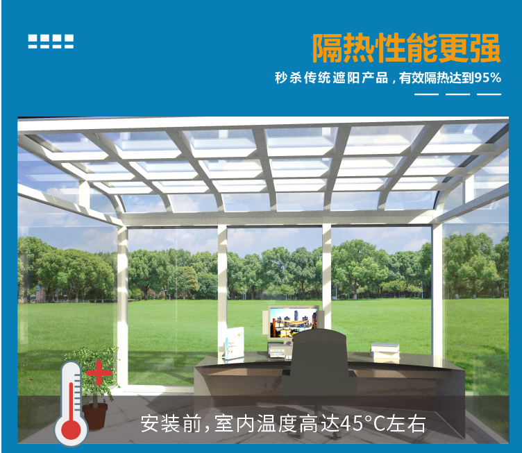 Customized Sunshine Room Sunshade Roof Blind Electric Roof Canopy Glass Roof Villa Sunscreen Insulation Telescopic Canopy