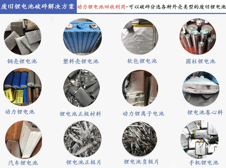 Green low-carbon waste lithium battery metal sorting machine Battery crushing and sorting equipment Negative electrode plate crusher