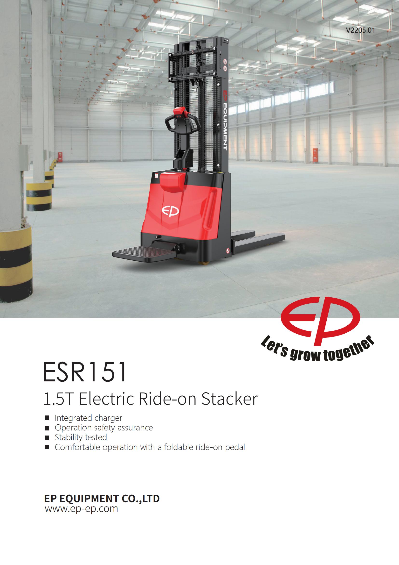 1.5-ton fully electric stacker truck, Zhongli Jinhua economical pedal forklift ESR151 station driven stacker truck