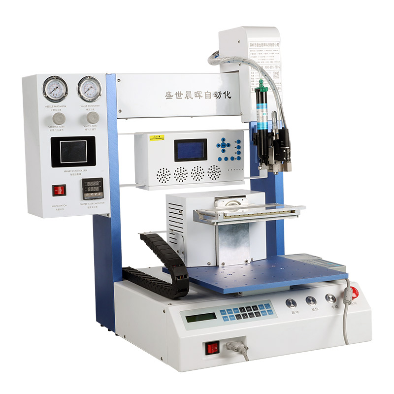 Desktop adhesive spraying and curing integrated machine PCB circuit board fully automatic adhesive coating and hardening machine with UVLED curing lamp