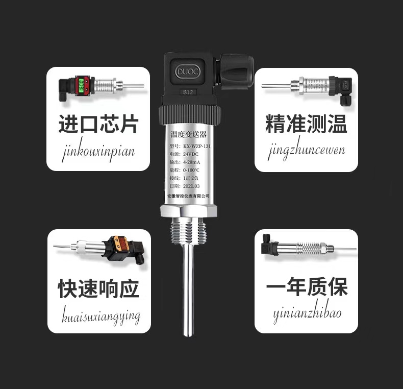 Hermann integrated temperature transmitter RS485 plug-in thermal resistance PT100 temperature sensor 4-20mA