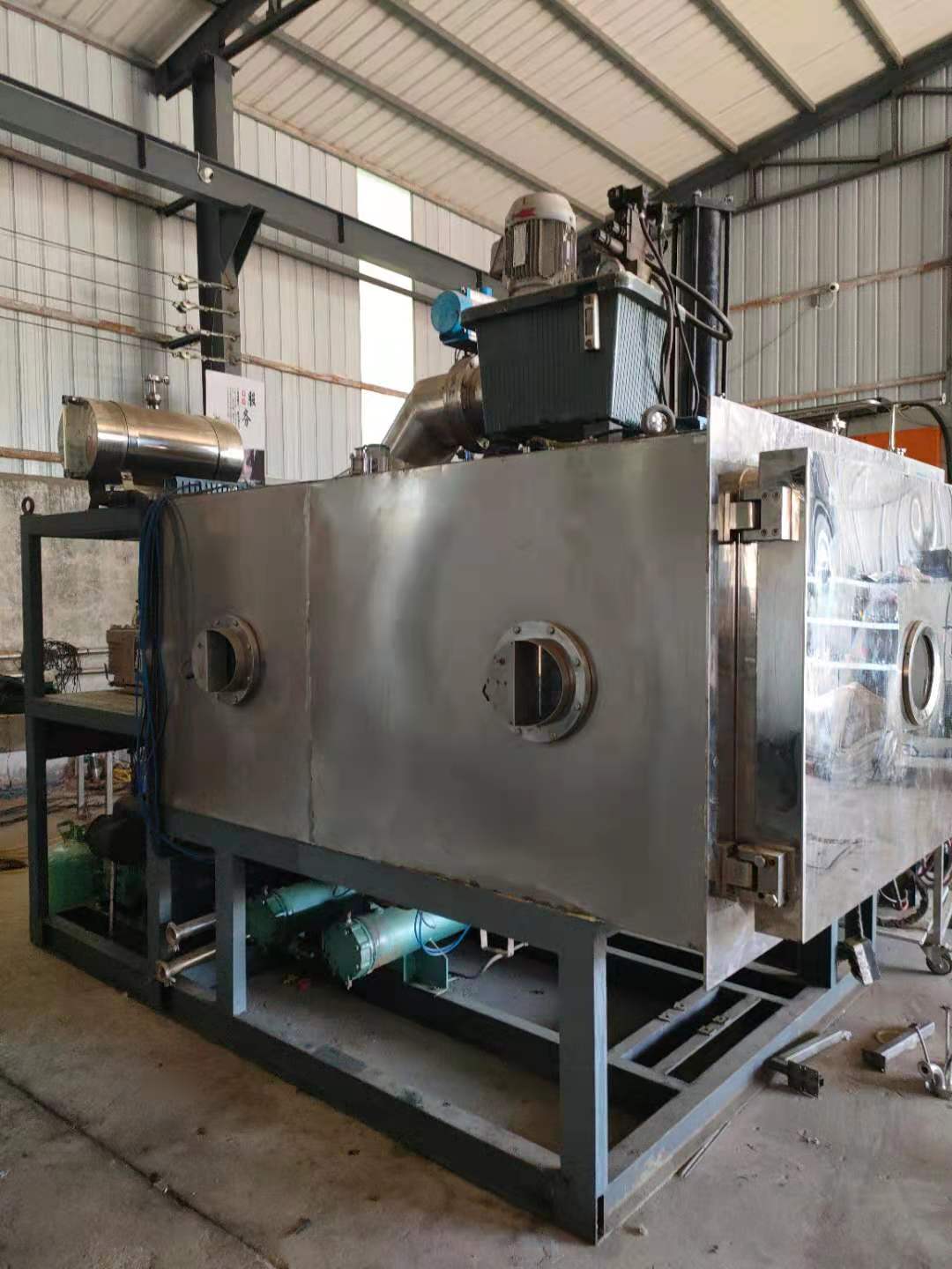 Used 20 square meter freeze-drying machine for fruits and vegetables, frozen health products, freeze-drying powder, medicine, freeze-drying, freeze-drying, and good freeze-drying effect