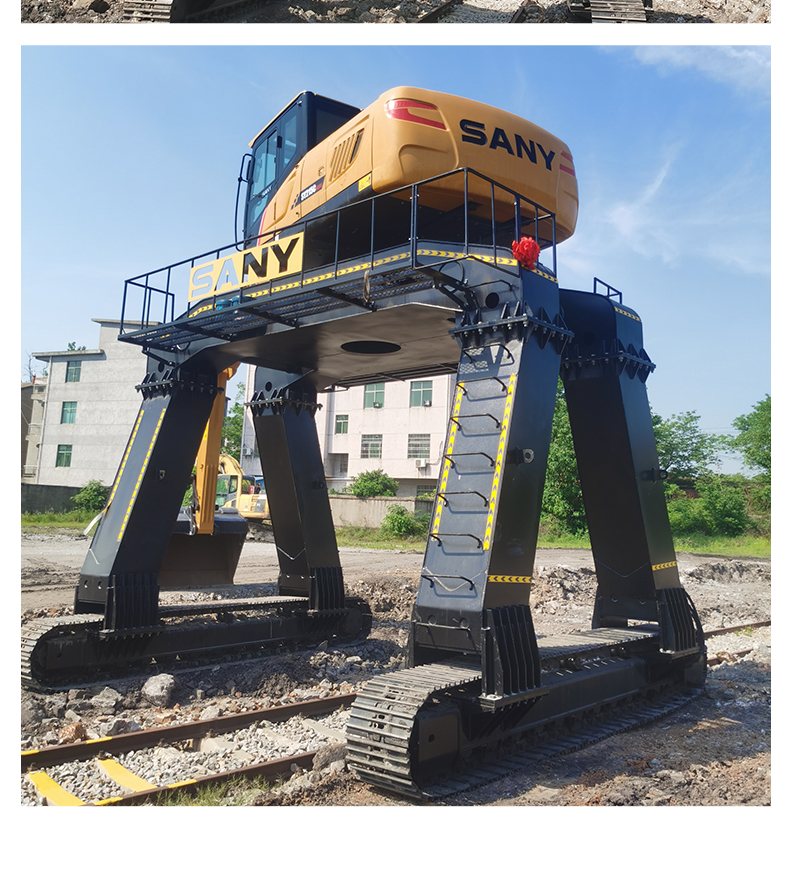 The excavator can be used to increase the height of the long leg hook machine, and the chassis can be modified through trains