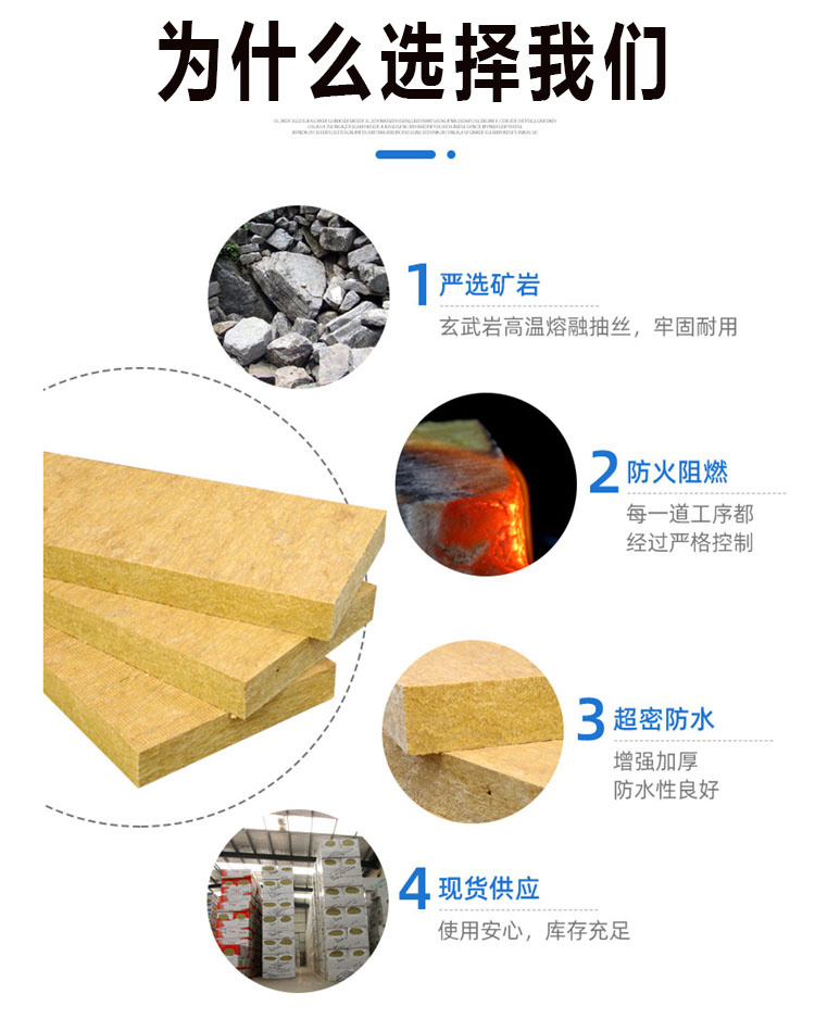 Sakura exterior wall insulation, fireproof rock wool board, flame-retardant insulation material, A-grade fireproof material specifications can be customized