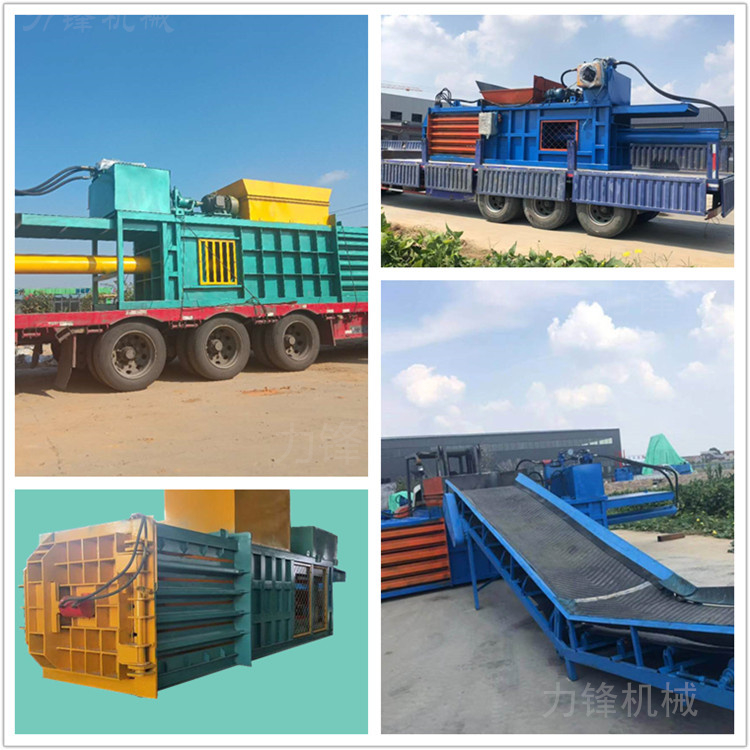 100 ton fully automatic horizontal waste paper box plastic bottle conveyor belt hydraulic packaging machine