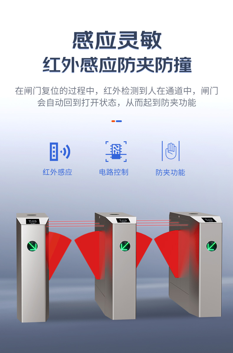 Qigong Dual Channel Octagonal Wing Gate Face Recognition Temperature Measurement Access Control Attendance System Supports Customization