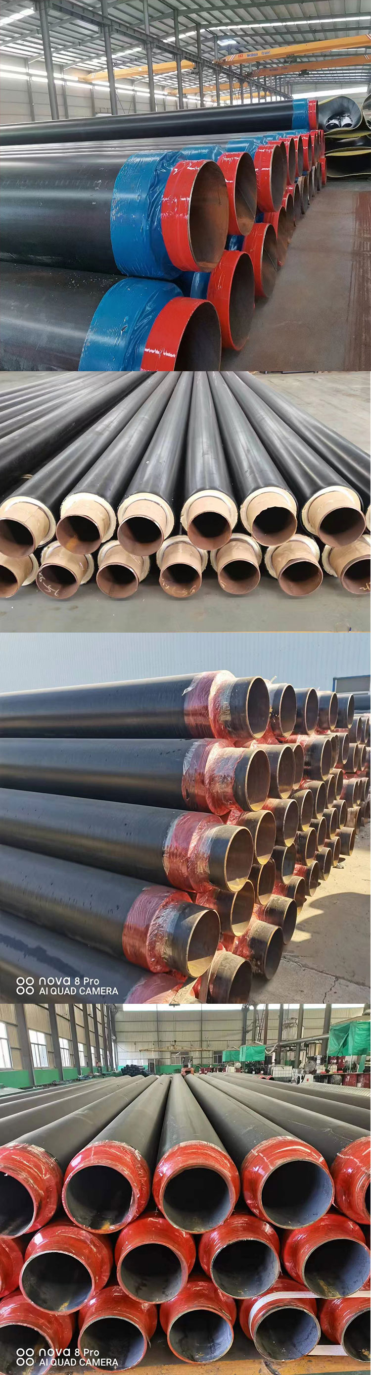 Polyurethane insulated spiral steel pipe manufacturer foam directly buried spiral pipe is now available for production upon reservation