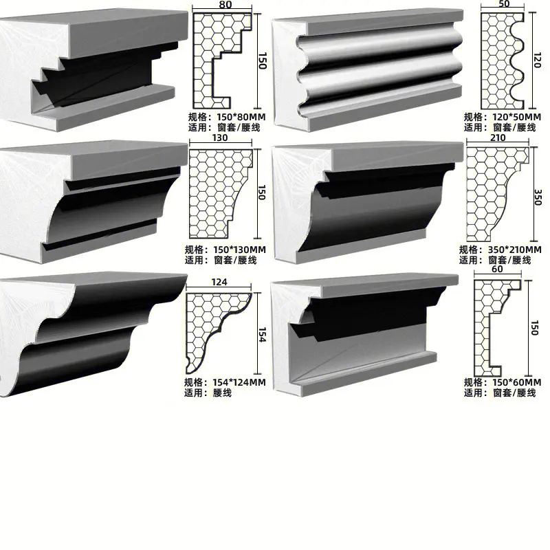 External wall eps foam line installation matched with stone like paint construction contractor material Hengyi Building Materials