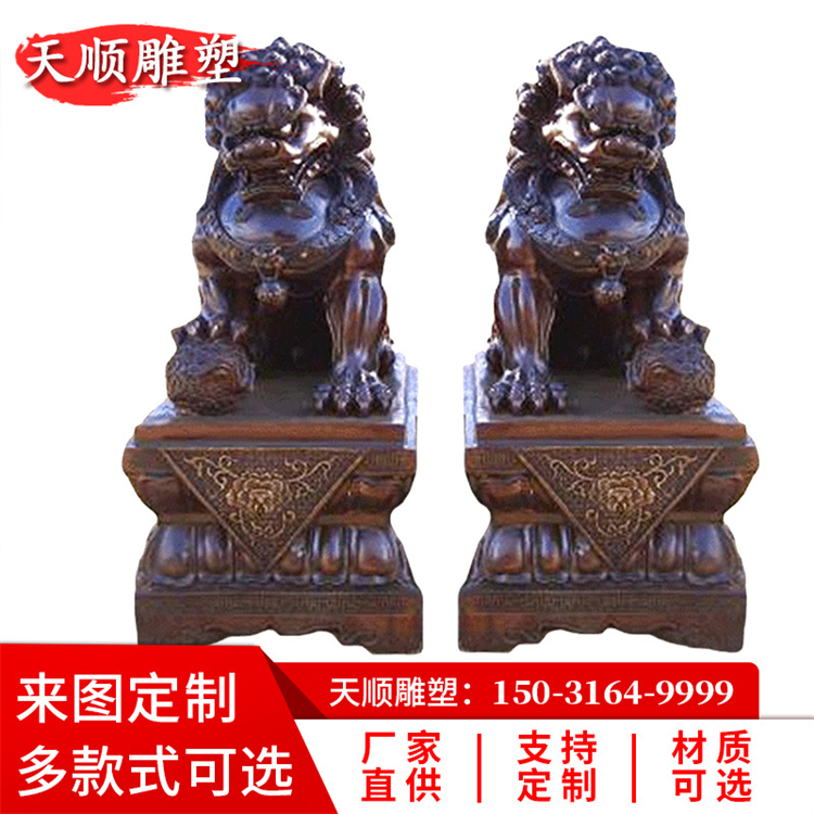 Copper Climbing Lion Cast Copper HSBC Lion Bronze Carved Animal Large European Western Bronze Lion Customized Tianshun