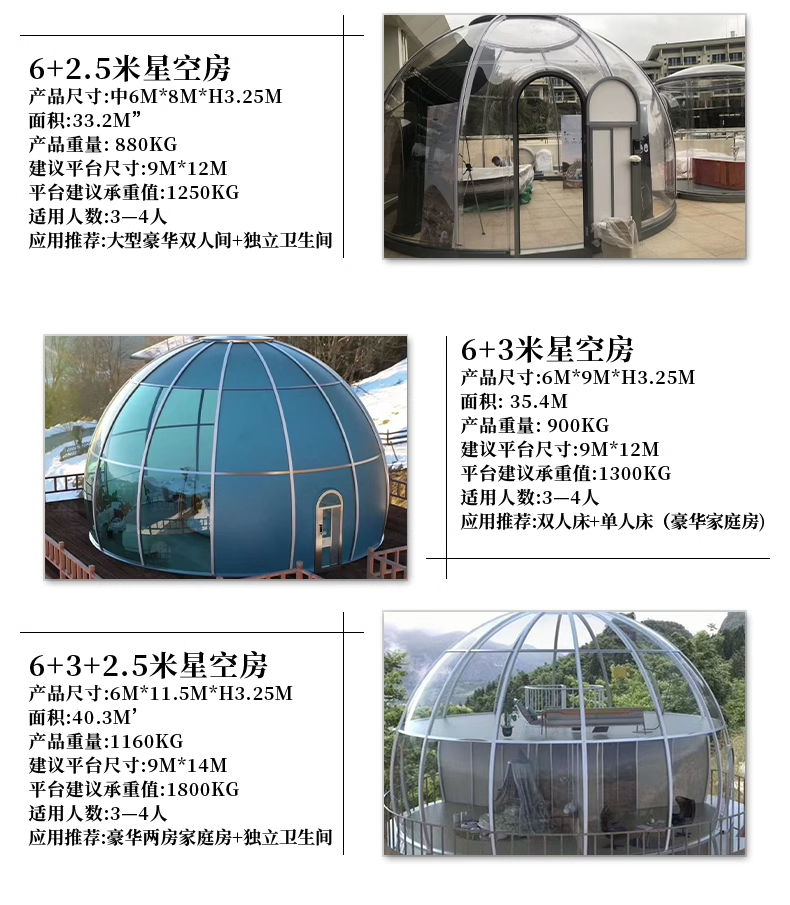 Zhongqiang Wanghong Outdoor Transparent House Camping Tent Wedding Scene Starry Sky Room Dining Bar Mosquito proof Spherical Milk Tea Shop