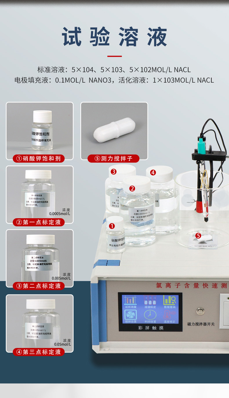 Concrete chloride ion content rapid tester touch integrated chloride ion content detection