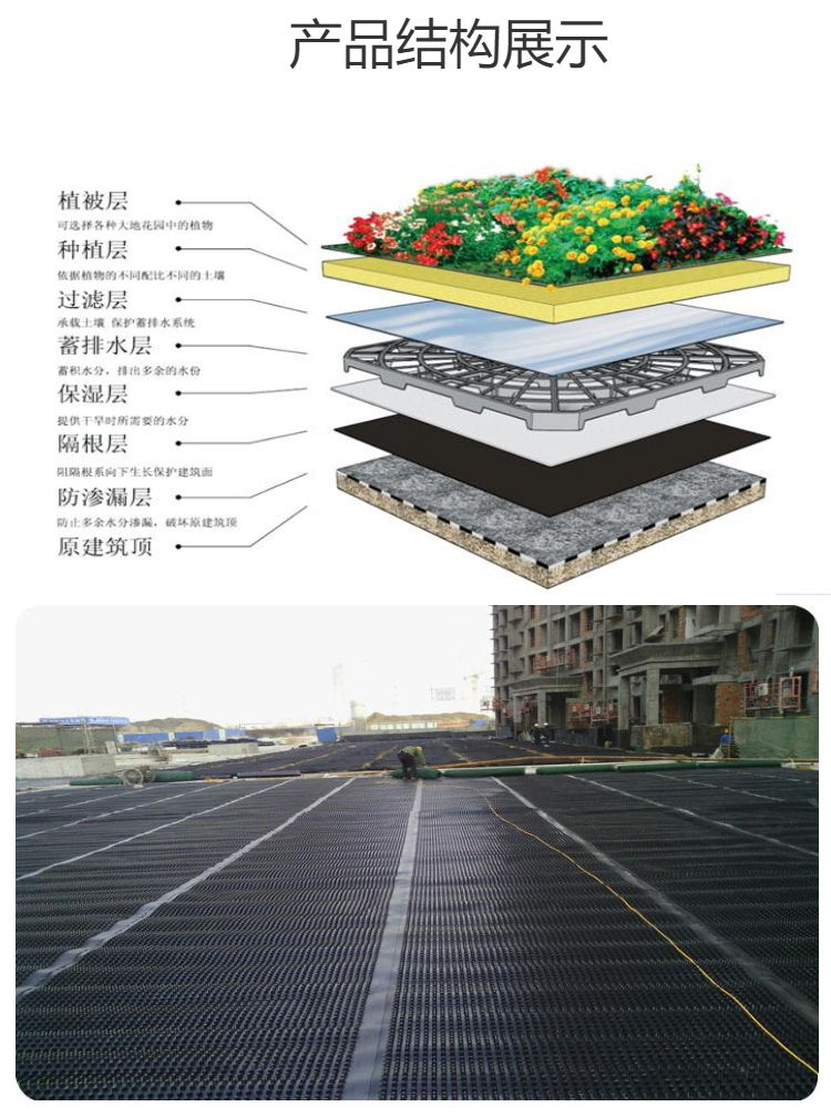 Highway HDPE plastic concave convex drainage board with a thickness of 6 cm PVC board Welcome to inquire