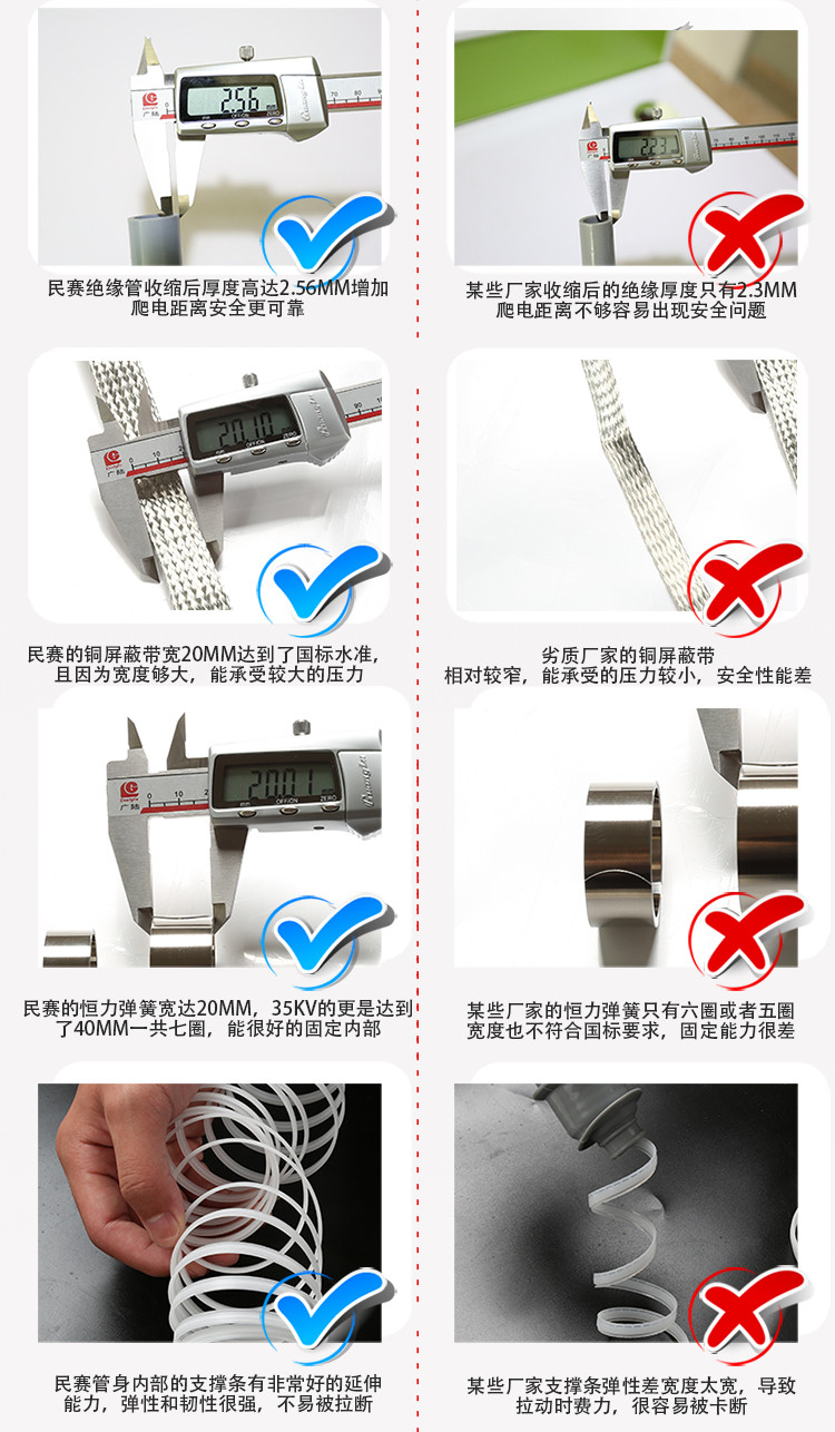 Minsai Cable Accessories 10KV Three Core Cold Shrinkable Cable Terminal Head Outdoor and Indoor High Voltage Terminal Head Manufacturer Wholesale