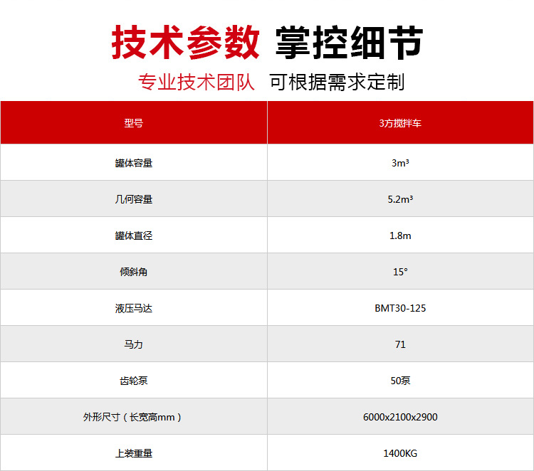 Tangjun 3 square Concrete mixer equipment new machinery self mixing dry and wet cement tanker