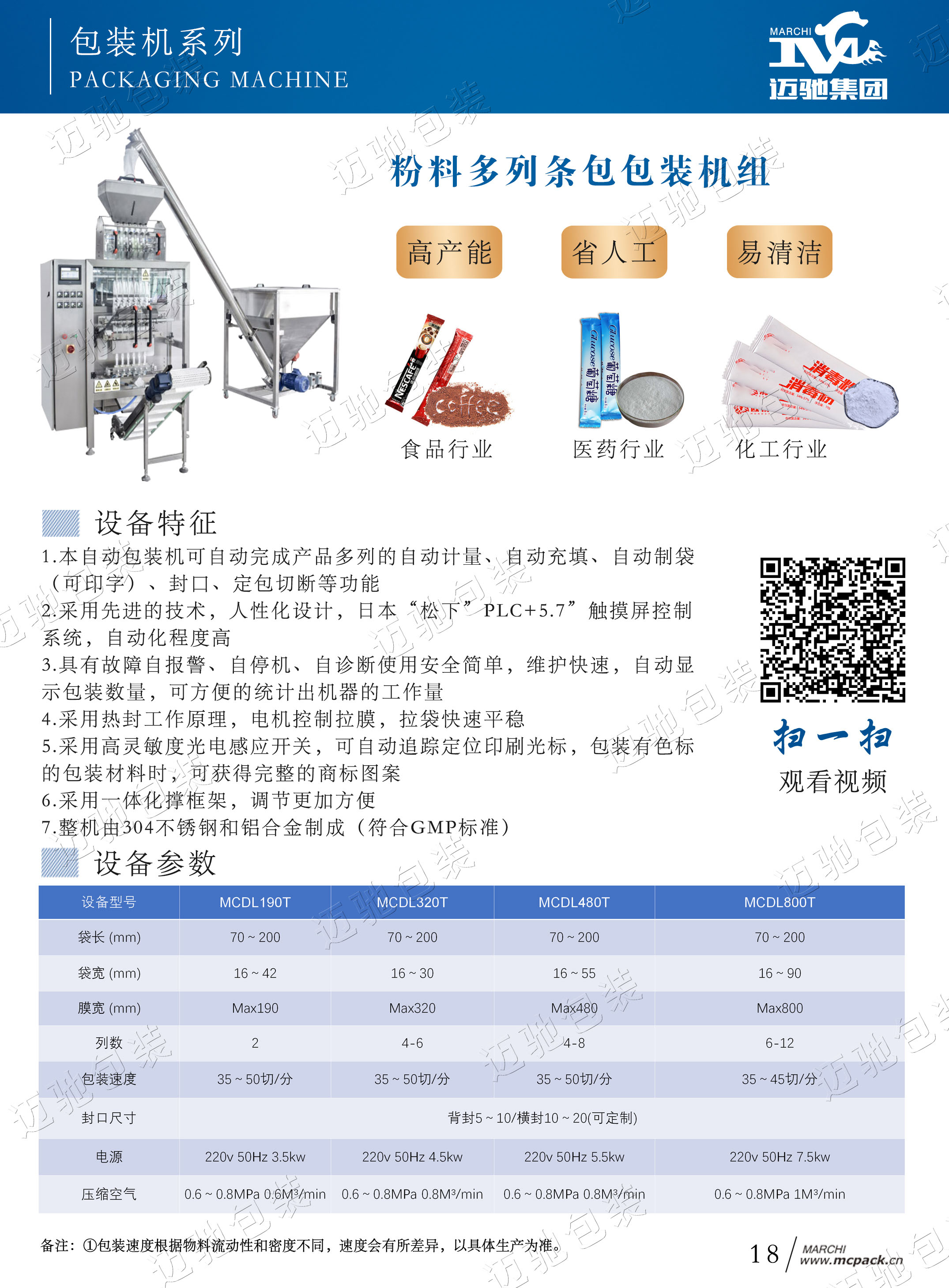 Fully automatic multi column coffee powder packaging machine Maichi strip powder instant coffee packaging assembly line