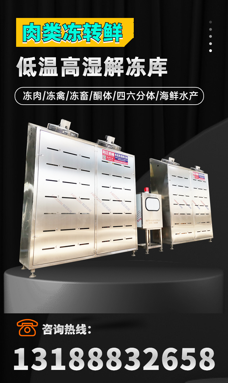 Various specifications of beef thawing machines, low temperature and high humidity thawing warehouses, large thawing and slowing equipment support customization