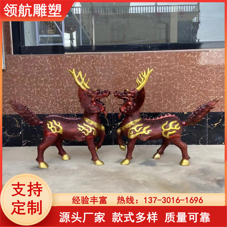 Pure copper unicorn sculpture, large square, feng shui cast copper pixiu animal sculpture, leading the way