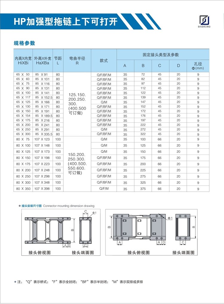 Nylon cable threading engineering equipment CNC machine tool high-speed silent plastic drag chain Hengshun