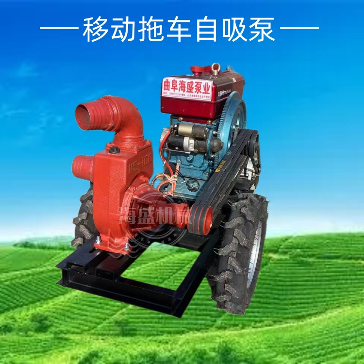 Mobile 8-inch diesel pump, municipal flood control and drainage pump, rainproof shed type self priming sewage pump