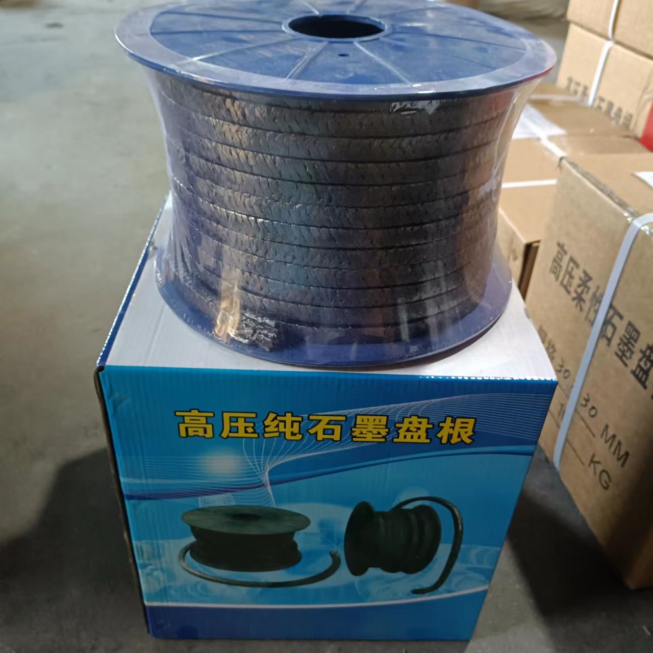 Shengzhang Brand Nickel Wire Graphite Packing Square Rope 8 * 8 Specification High Pressure Flexible Graphite Packing Ring