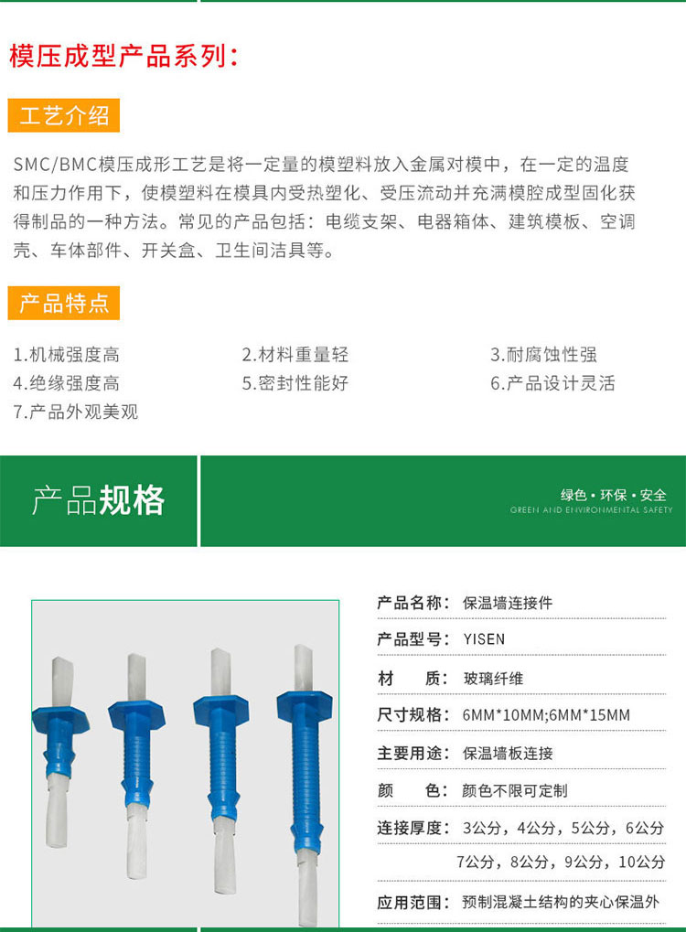 Chengxinda FRP insulation connector composite material prefabricated insulation wall