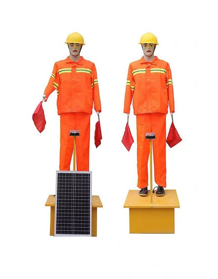 交通指挥假人 厂家高速公路太阳能led交通仿真车 保通摇旗机器人