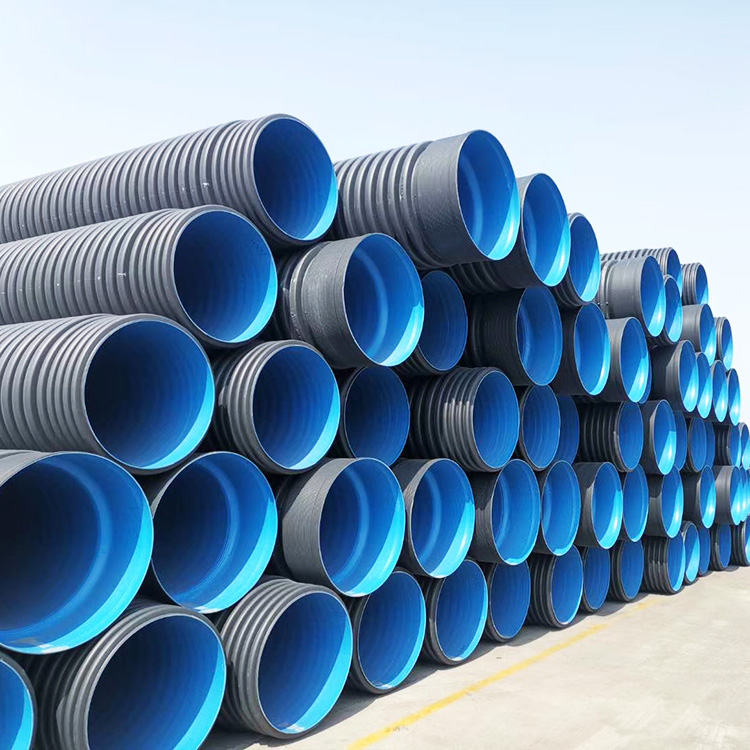 DN300 double wall corrugated pipe building rainwater pipe, underground drainage and sewage pipe, PE ventilation pipe